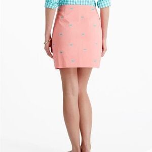 Vineyard Vines Margo Peach Mini Skirt with Blue Fish size 12